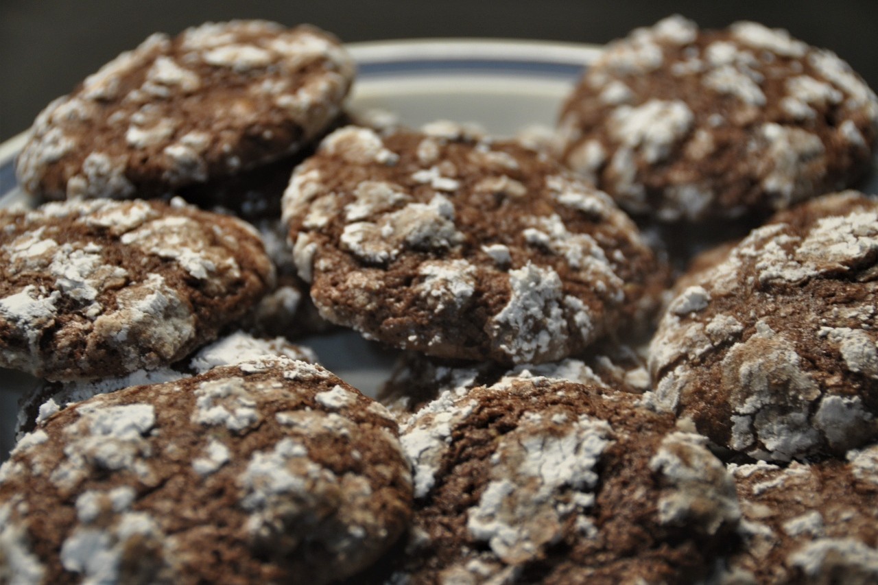 Fudgy chocolate cookies packed with your choice of chopped Andes Mints or chocolate chips.