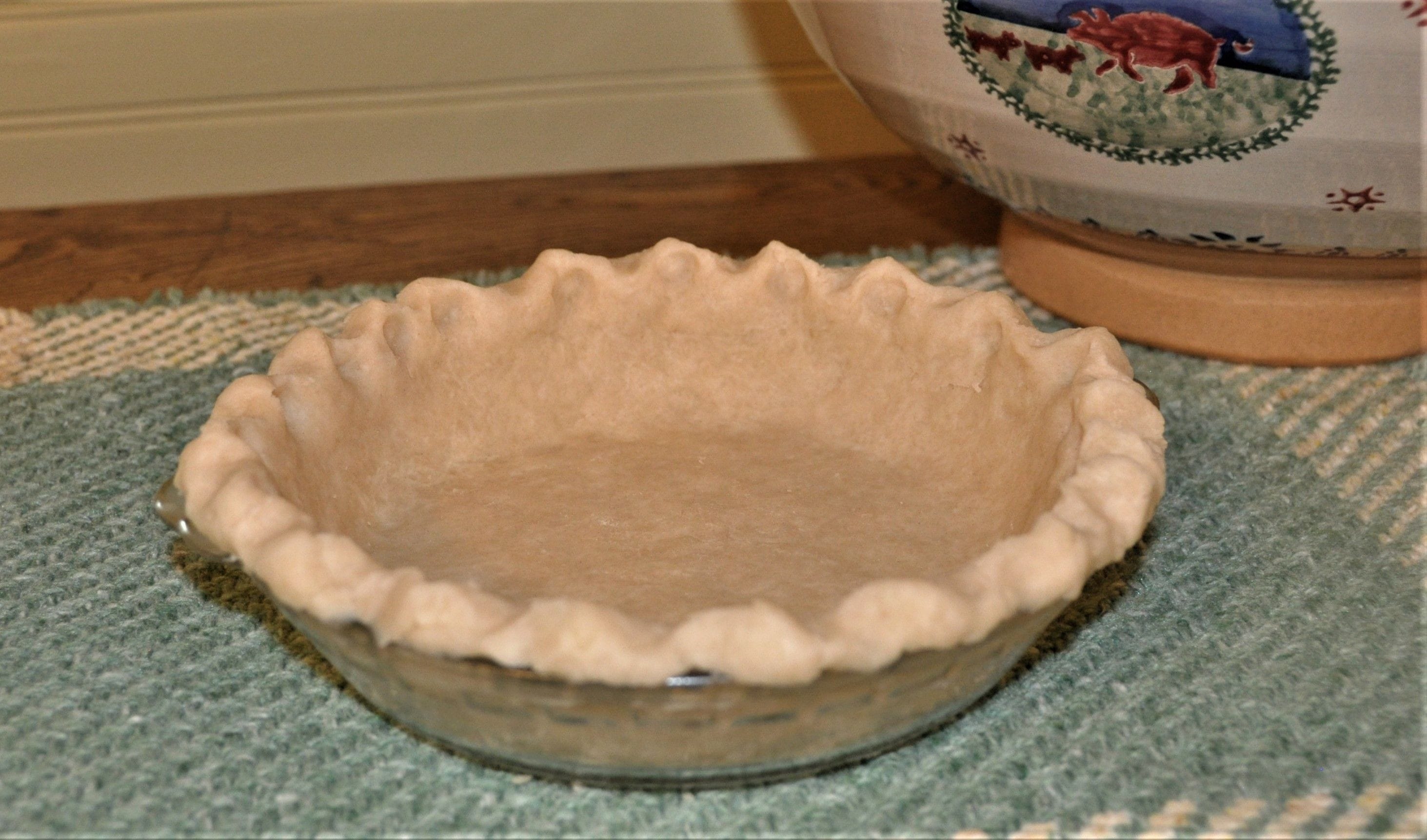 Pie pastry make with a mix of vegetable shortening and butter for the ultimate in flakiness and durability.